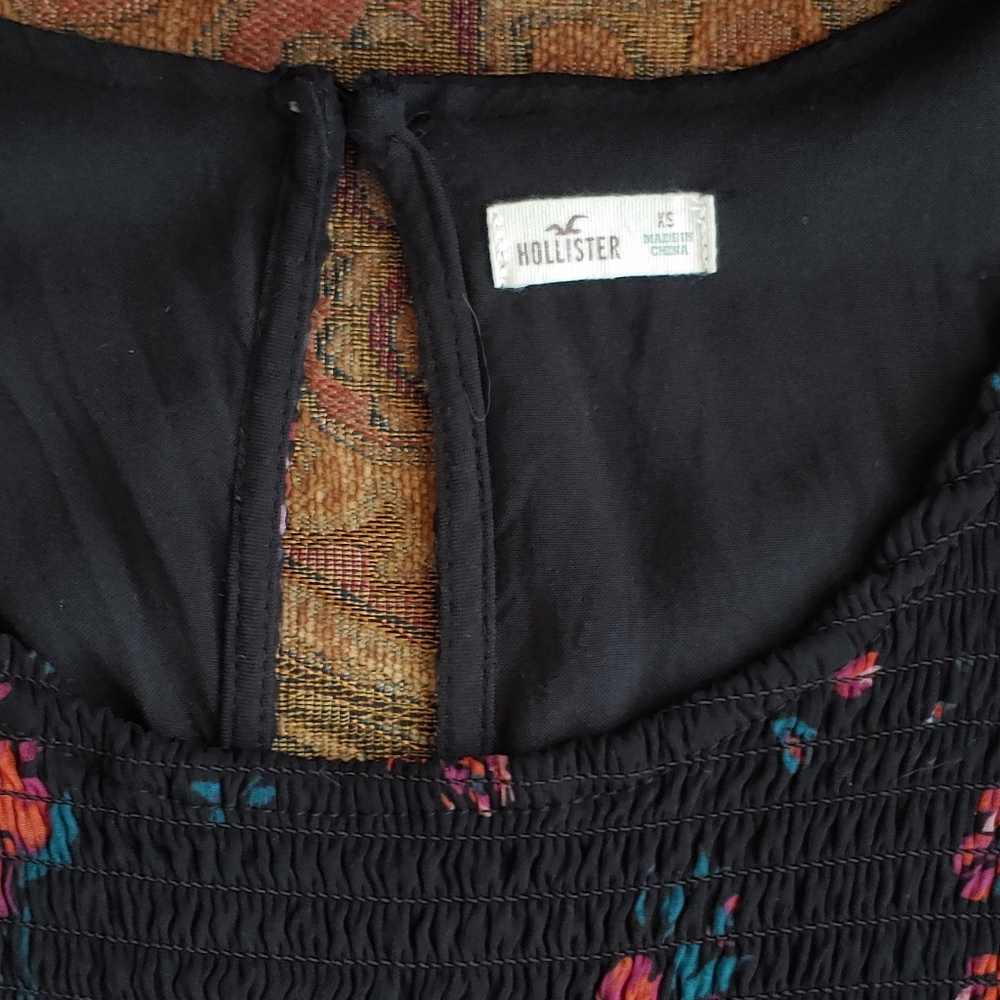 BLACK FLORAL DRESS. SIZE XS - Picture 10 of 11